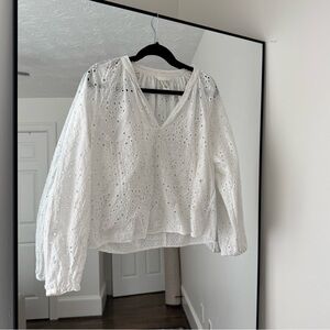 Blouse with Eyelet Embroidery